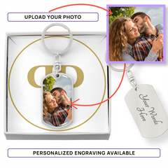 Customizable Dog Tag Keychain - upload your own photo!