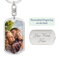 Customizable Dog Tag Keychain - upload your own photo!