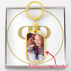 Customizable Dog Tag Keychain - upload your own photo!