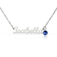 Name Necklace with Birthstone