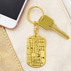 Custom Engraved Dog Tag Keychain - Engrave Your Map Location!