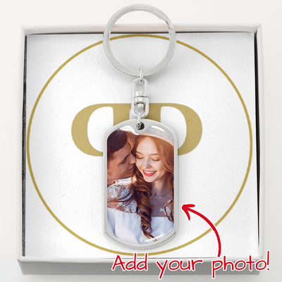 Customizable Dog Tag Keychain - upload your own photo!