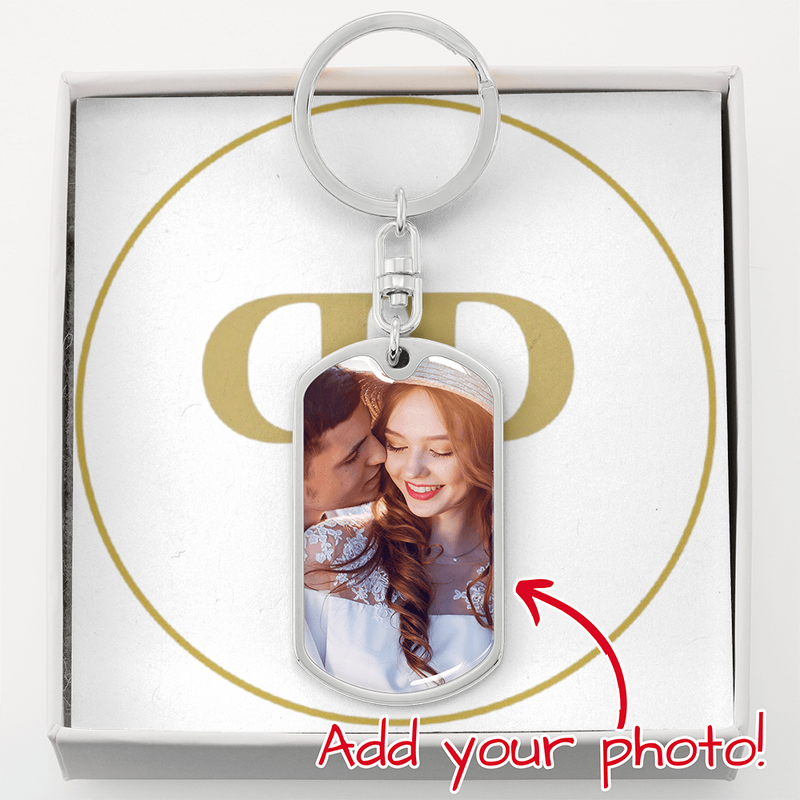 Customizable Dog Tag Keychain - upload your own photo!