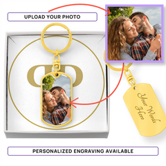 Customizable Dog Tag Keychain - upload your own photo!