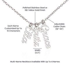 Custom Multi-Name Vertical Necklace